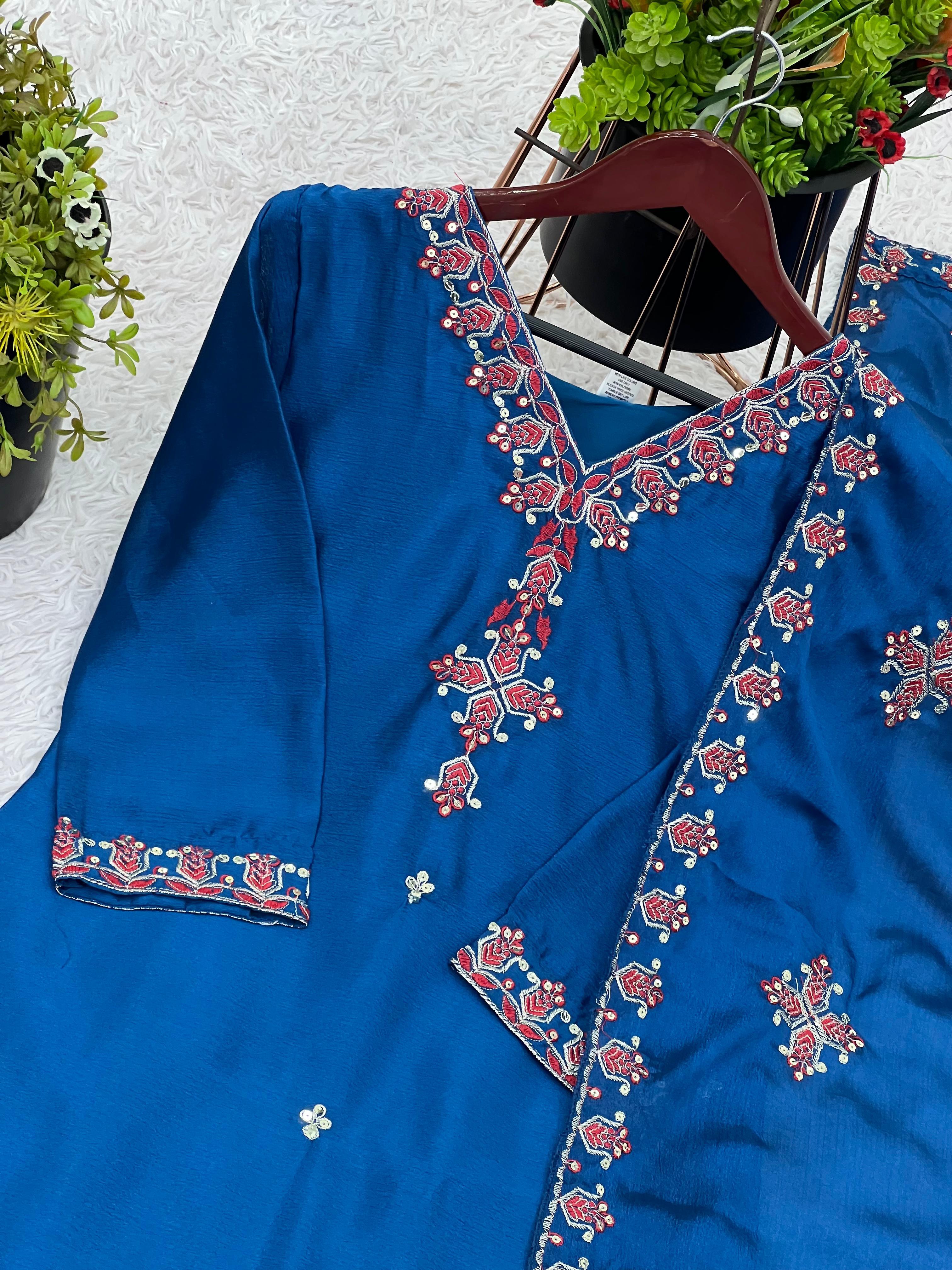 Amazing Pink Chinon Silk Sequence Work Anarkali Suit
