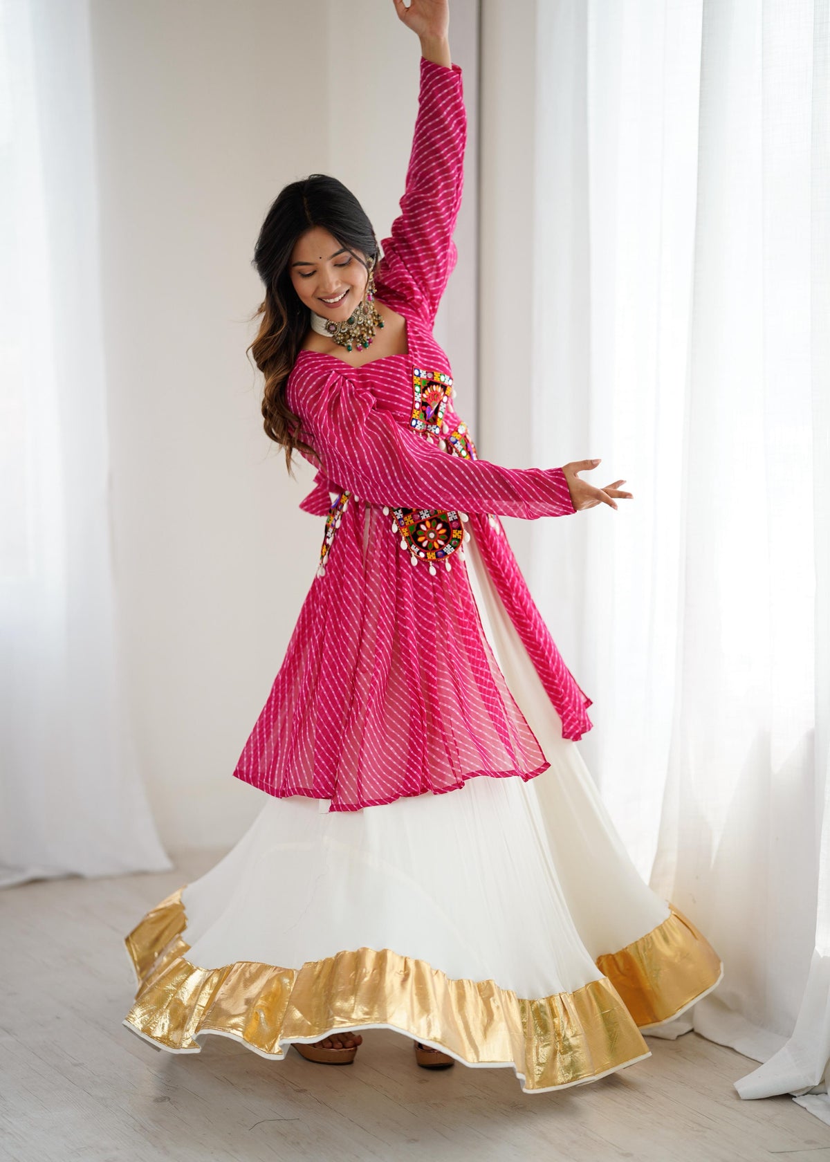 Navratri Collection Pink Color Georgette With Codi Work Lehenga Choli