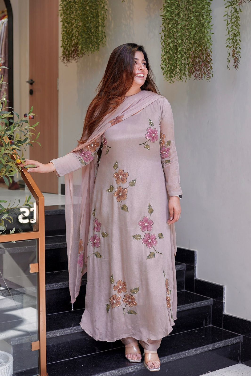 Marvelous Green Color Digital Printed Anarkali Suit
