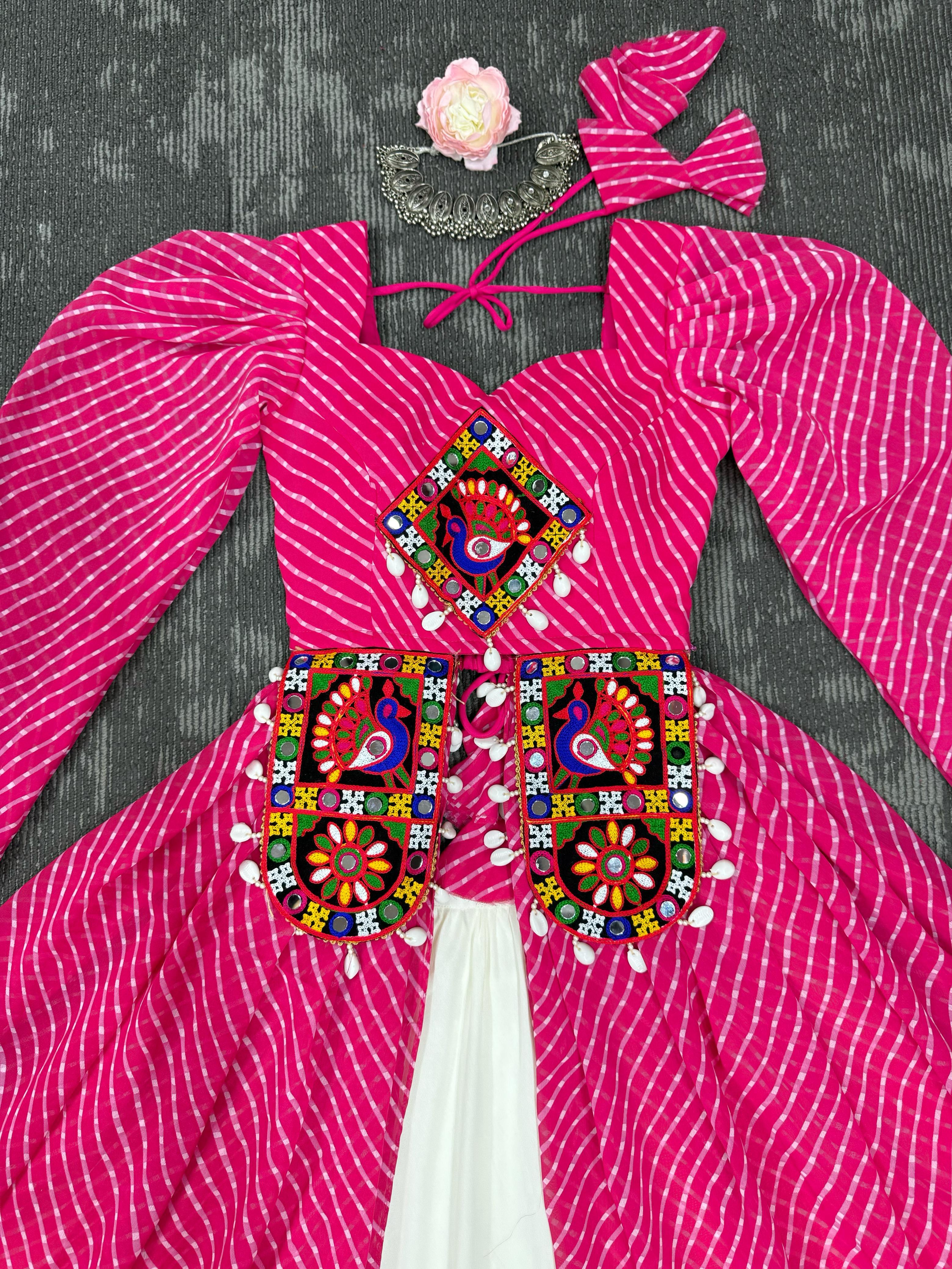 Navratri Collection Pink Color Georgette With Codi Work Lehenga Choli
