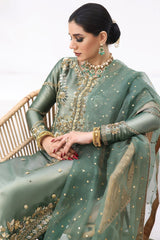 Daisy Pista Color Silk Embroidery Anarkali Suit
