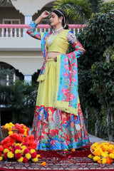Preferable Digital Print Yellow Color Lehenga Choli