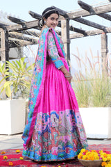 Preferable Digital Print Dare Pink Color Lehenga Choli