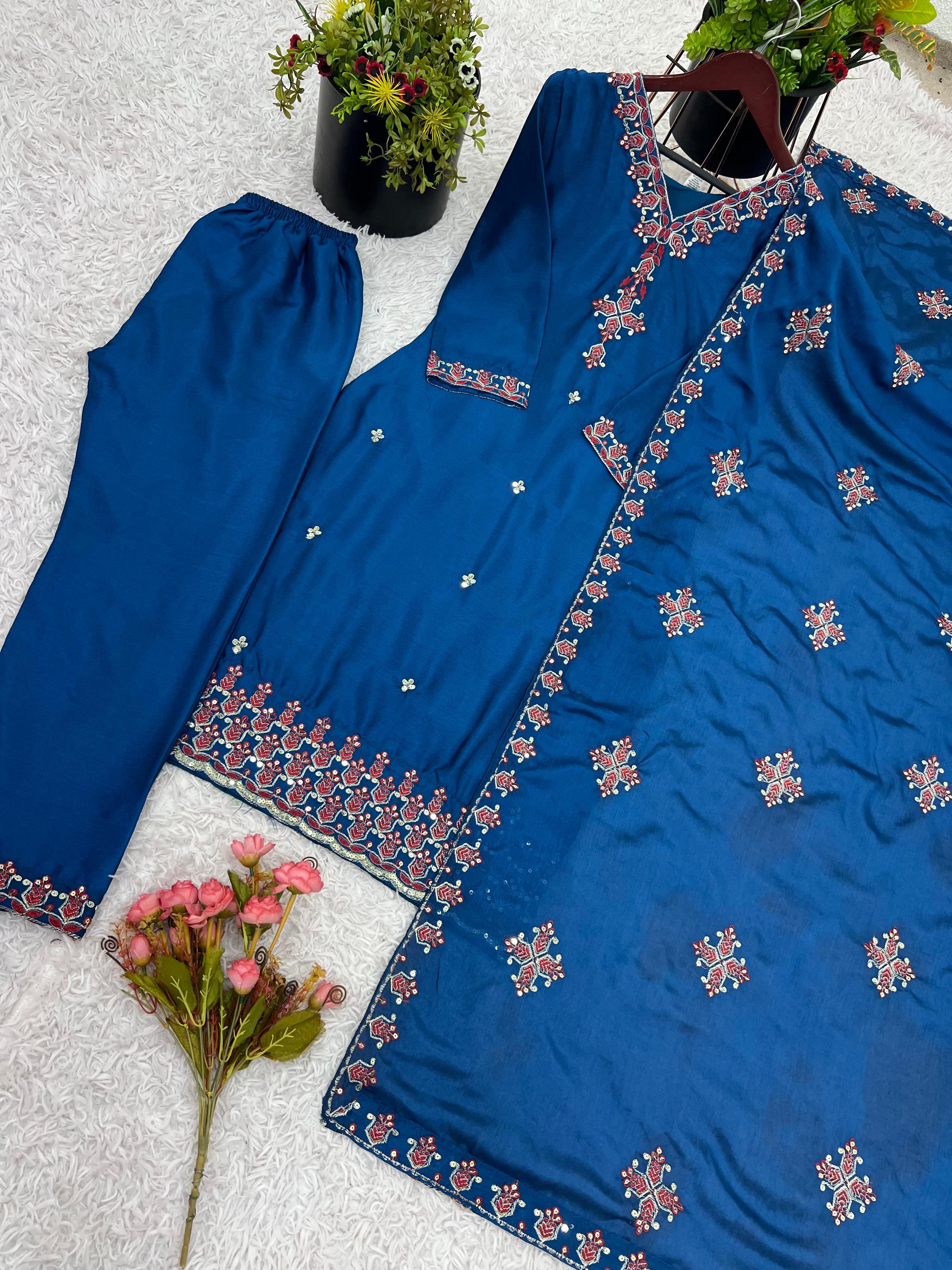 Amazing Pink Chinon Silk Sequence Work Anarkali Suit