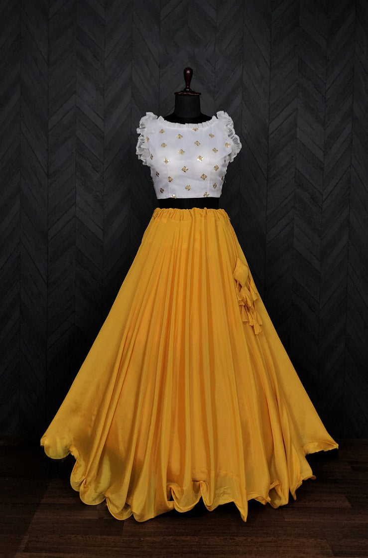 Dori Pattern Yellow Color Lehenga With Work Blouse