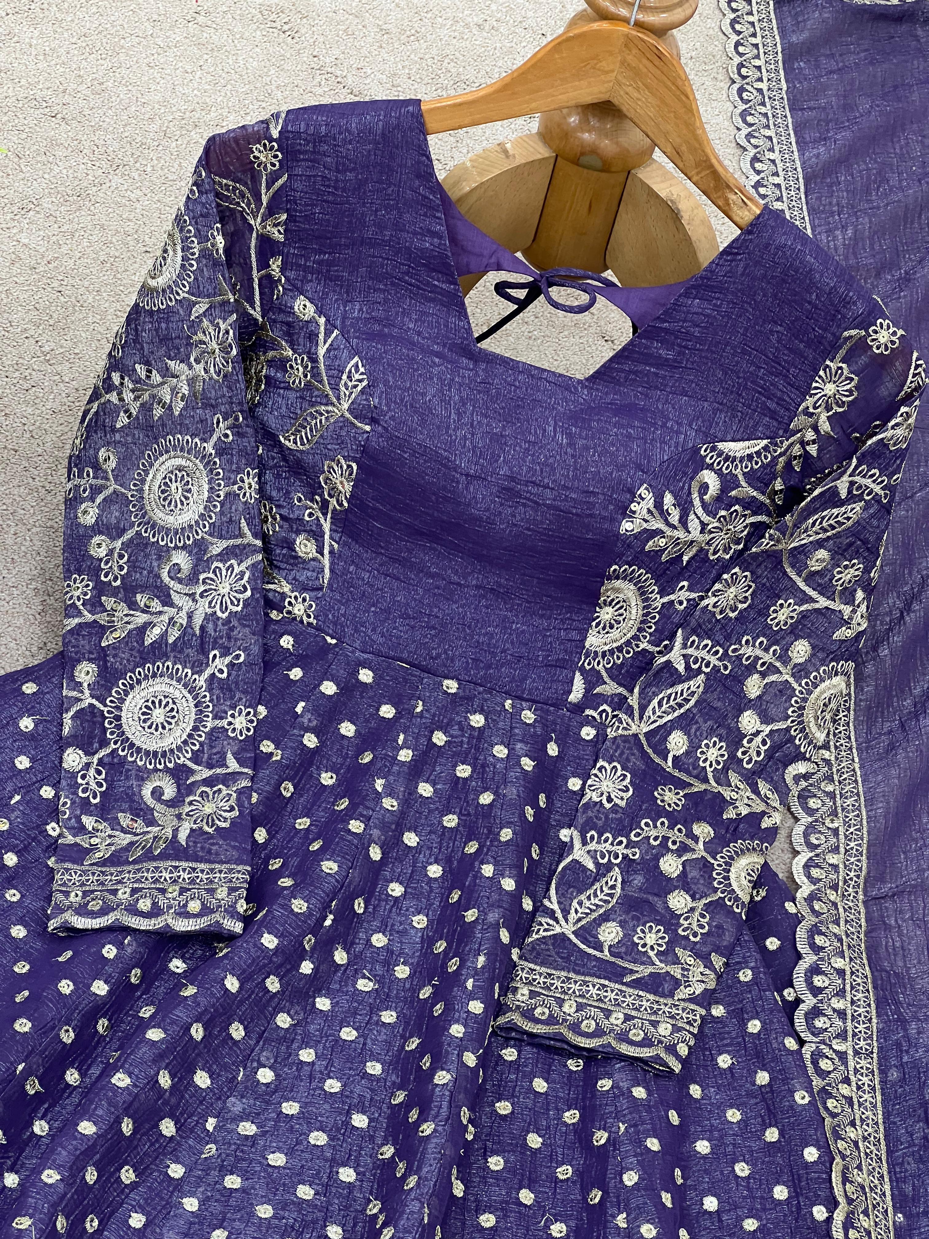 Attractive Purple Color Sequence Work Sharara Suit