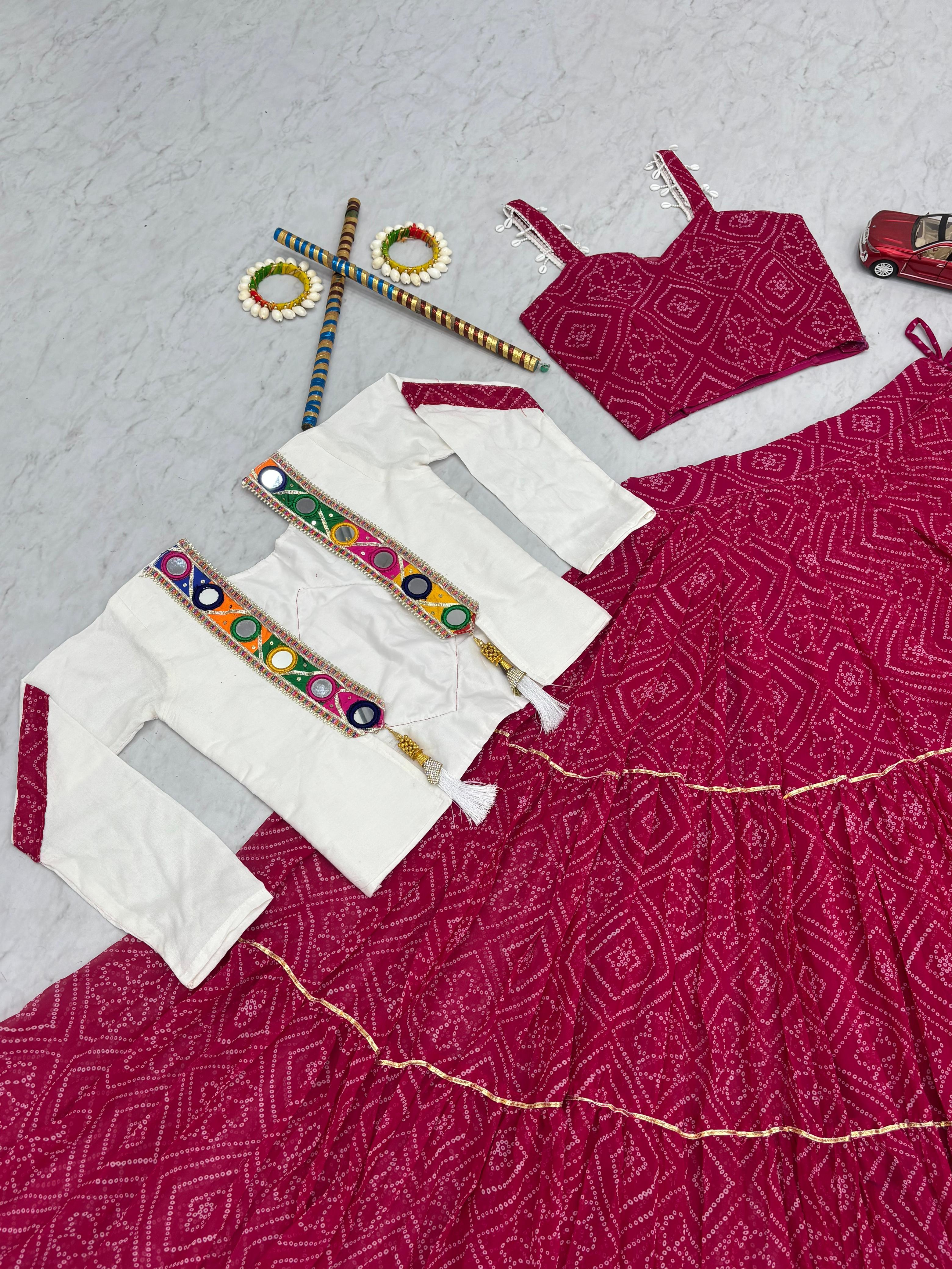 Ravishing Red Georgette Ribbon Work Lehenga Choli