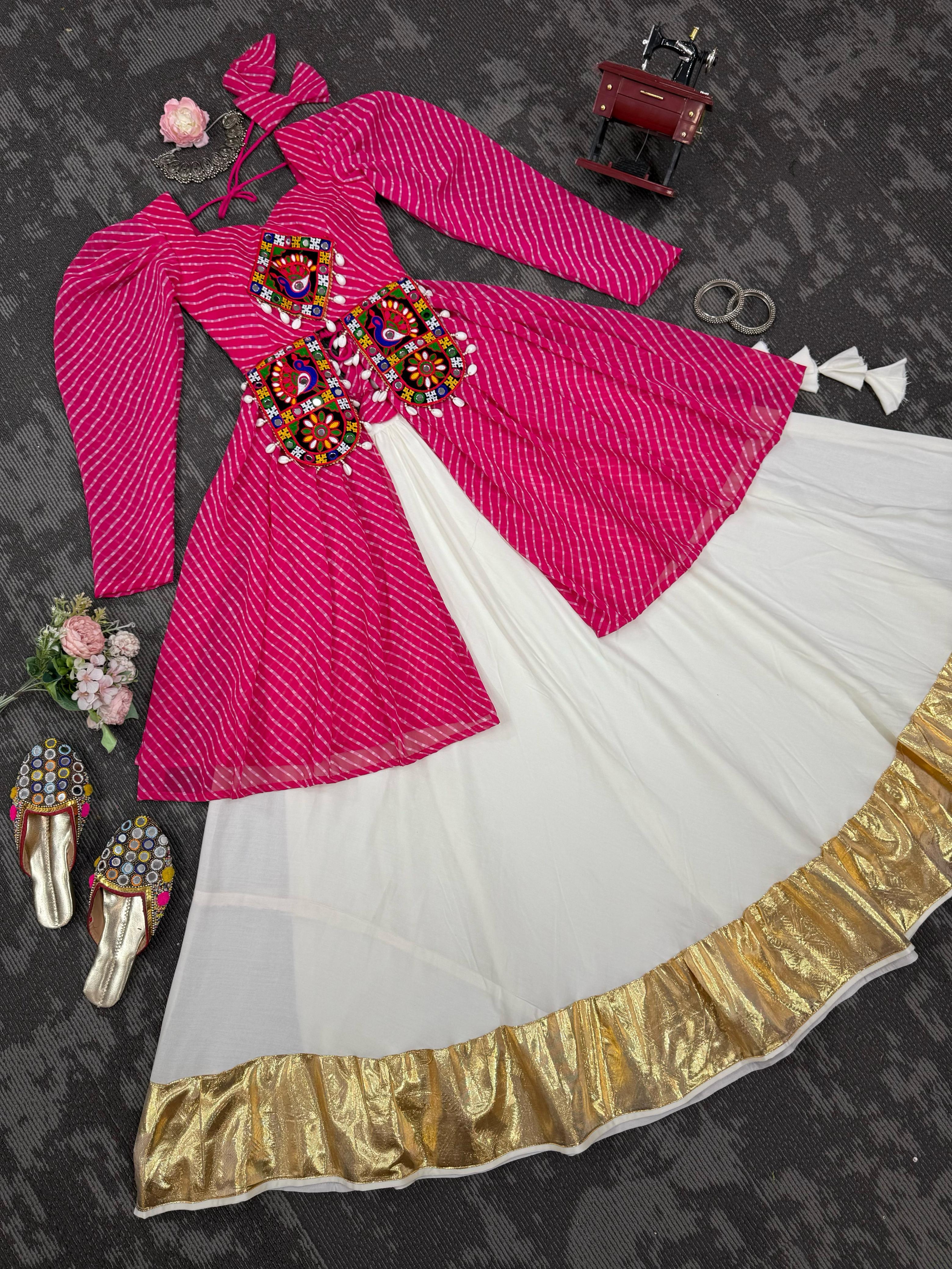 Navratri Collection Pink Color Georgette With Codi Work Lehenga Choli
