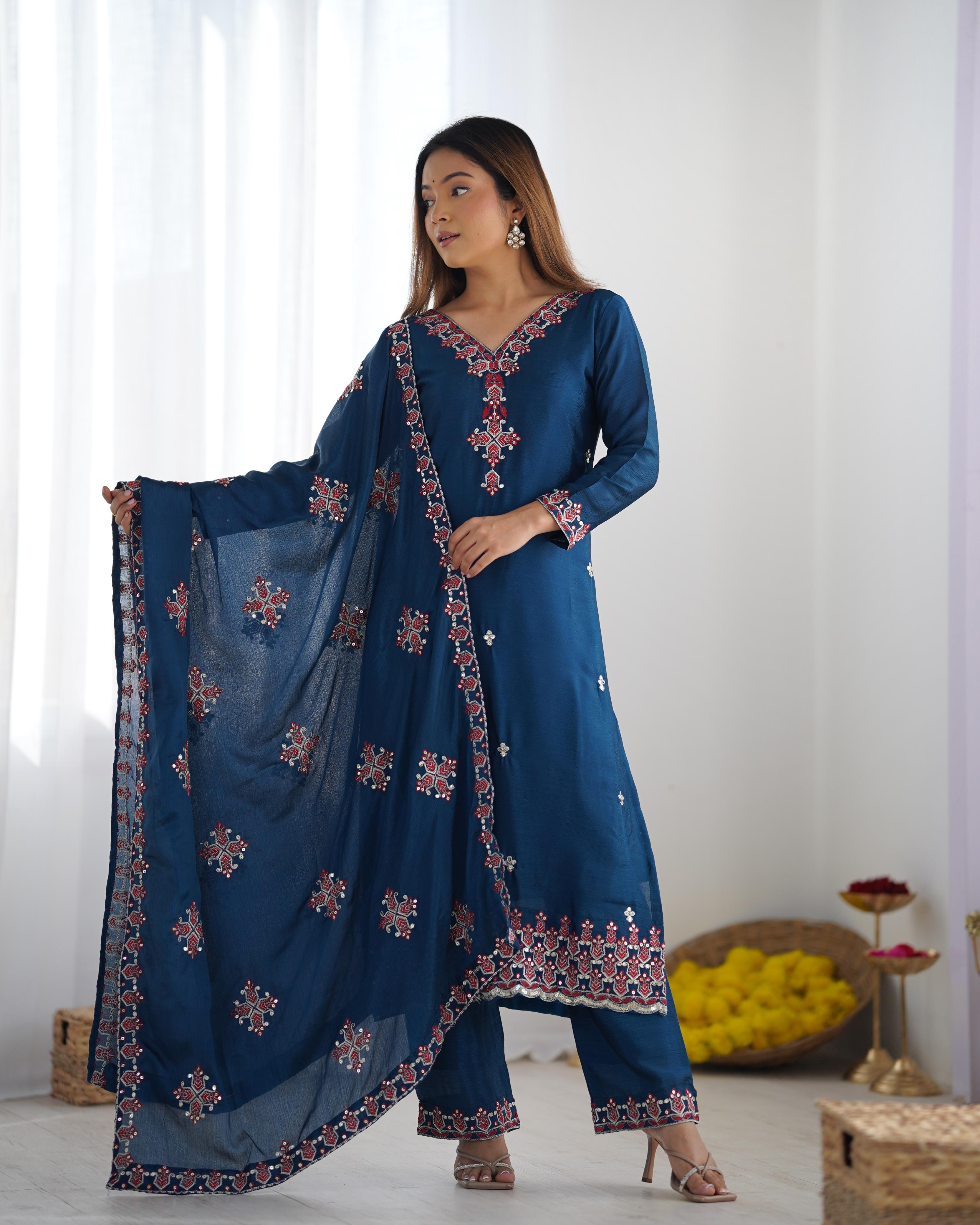 Amazing Pink Chinon Silk Sequence Work Anarkali Suit