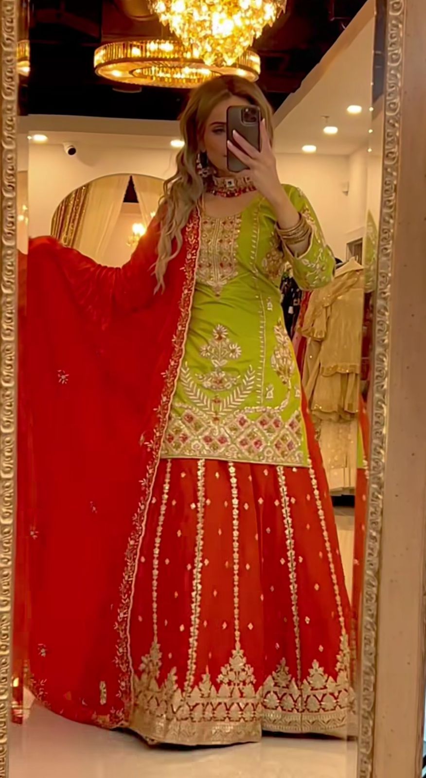 Trendy Green Georgette Sequence Work Palazzo Suit