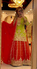 Trendy Green Georgette Sequence Work Palazzo Suit