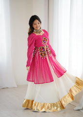 Navratri Collection Pink Color Georgette With Codi Work Lehenga Choli