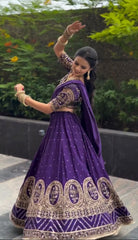 Purple Color Embroidery Heavy Work  Lehenga Choli