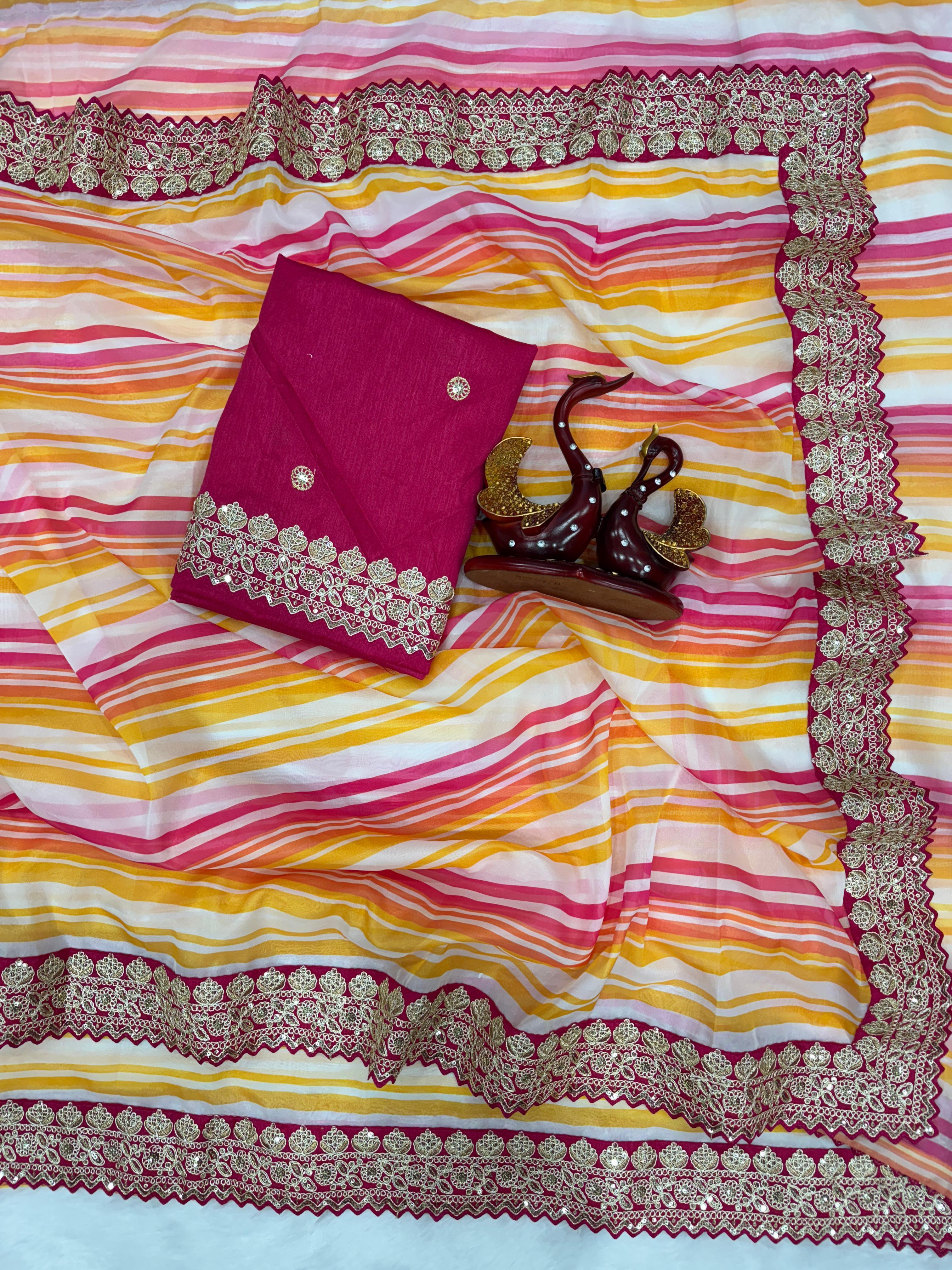 Exclusive Pink Tabby Silk Cording Work Saree