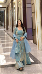 Ravishing Blue Silk With Sequence Work Anarkali Suit