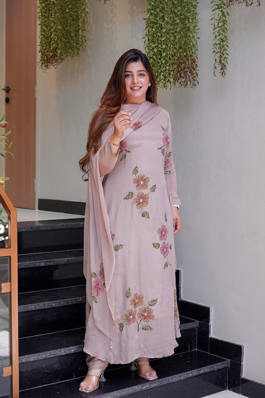 Marvelous Green Color Digital Printed Anarkali Suit