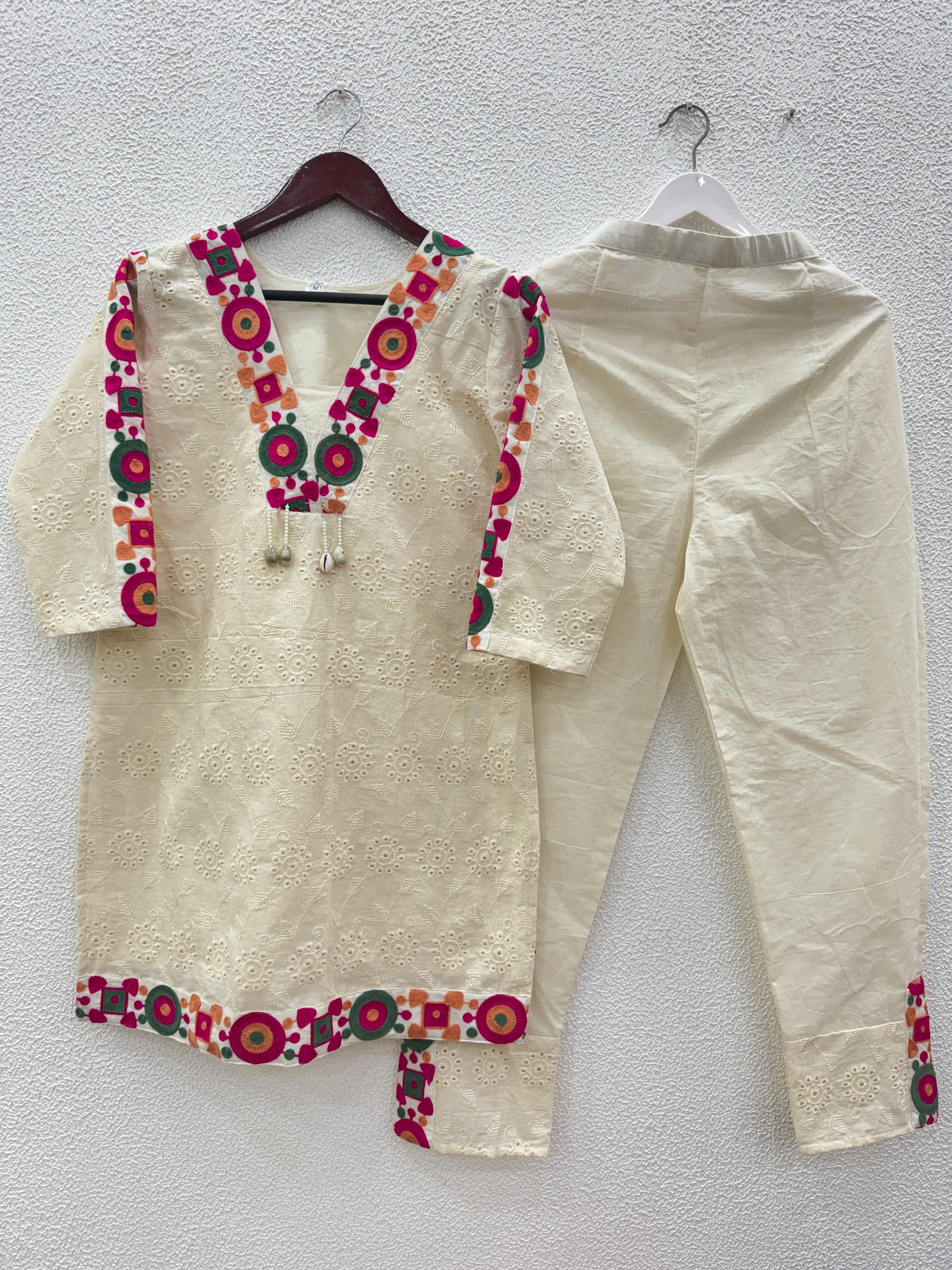 Trendy Cotton Thread Work Co-ord Set