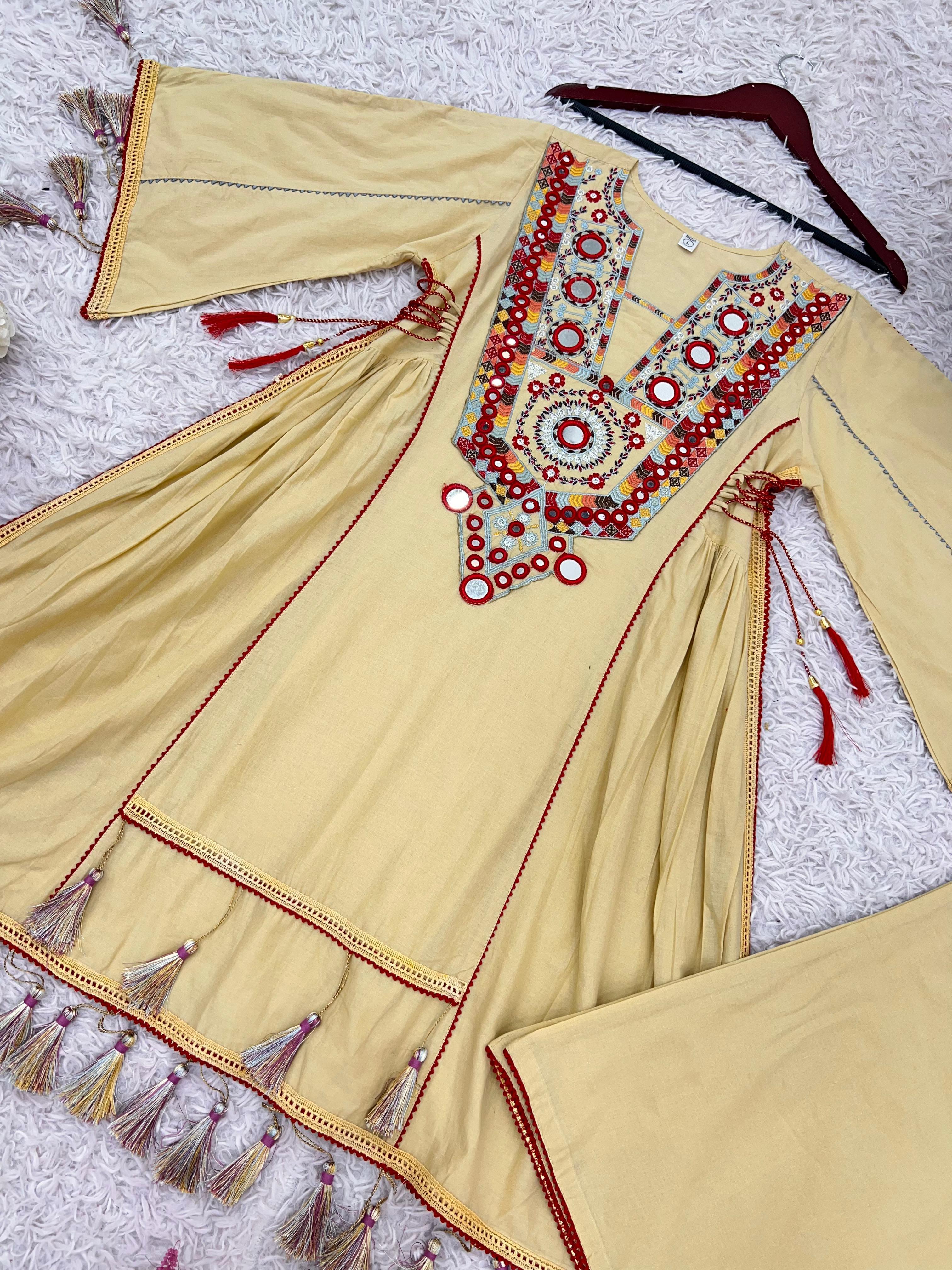 Trendy Yellow Color Embroidery Work Co-Ord Set