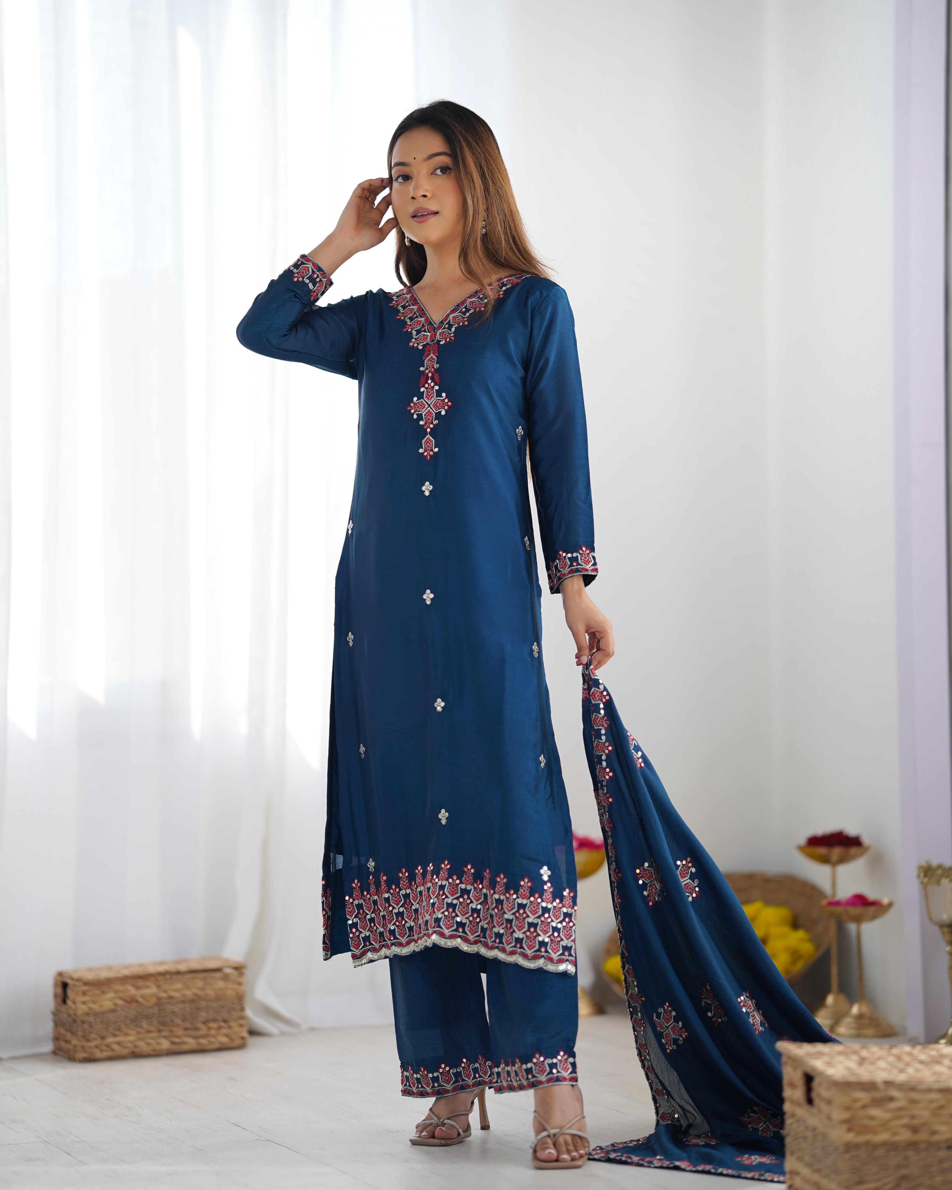 Amazing Pink Chinon Silk Sequence Work Anarkali Suit