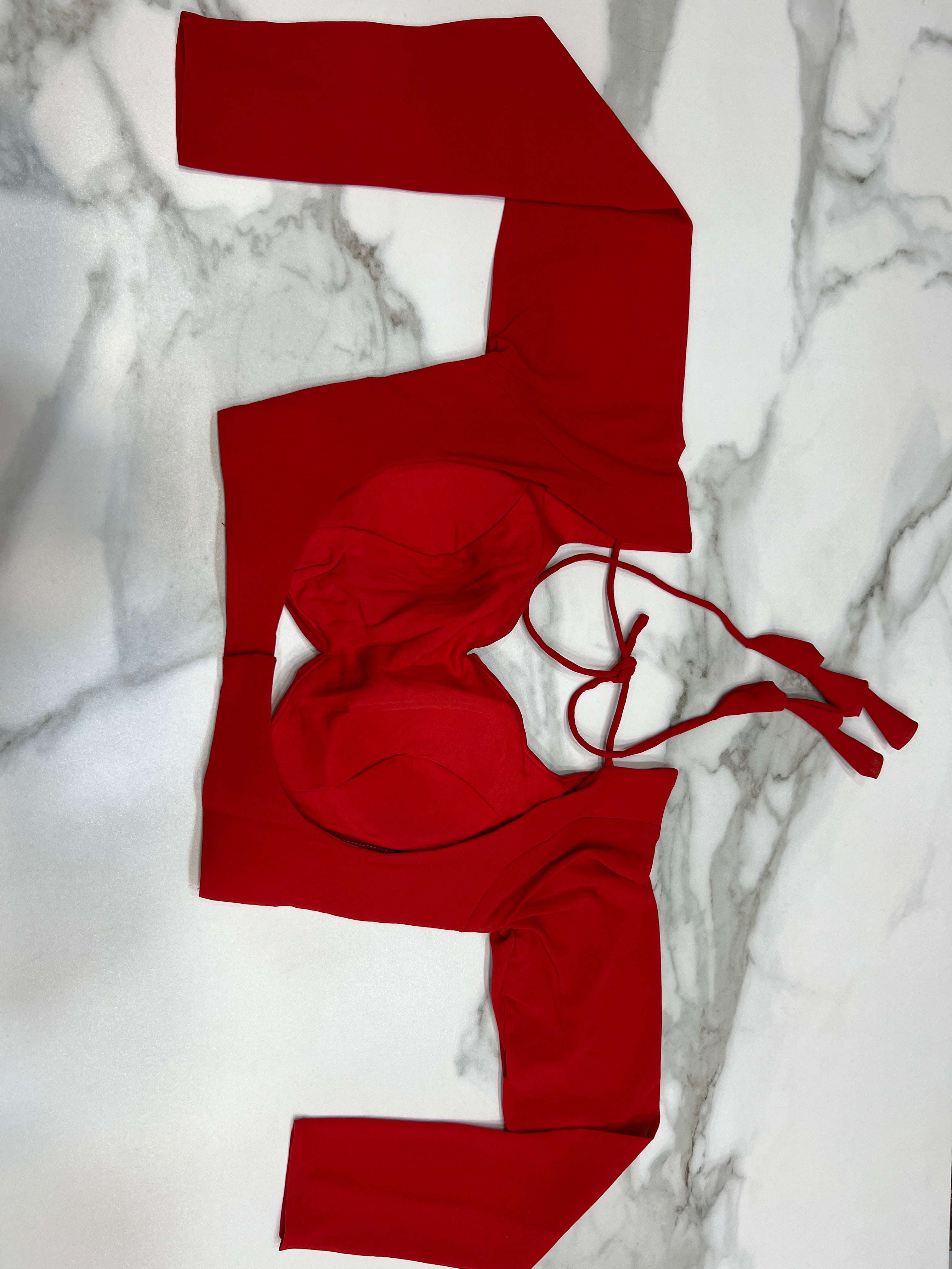STYLIST FOX GEORGETTE FABRIC RED COLOR  LEHENGHA CHOLI