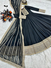 Presenting Sequence Work Black Color Gown