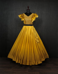 Luxuriant Yellow Color Shade Crop Top Lehenga Choli