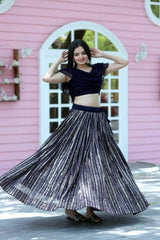 Ravishing Sequence Work Navy Blue Lehenga With Blouse