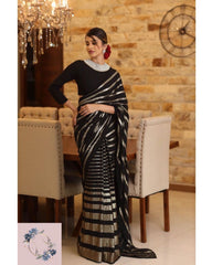 Shining Sequence Black Color Elegant Saree