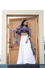 Flattering White Color Lehenga With Multi Printed Blouse