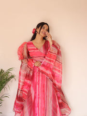Festival Wear Multi Color Organza Anarkali Suit