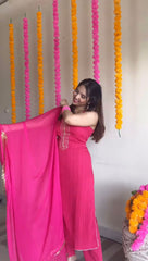 Opulent  Wear Pink Color Kurti Pant With Dupatta