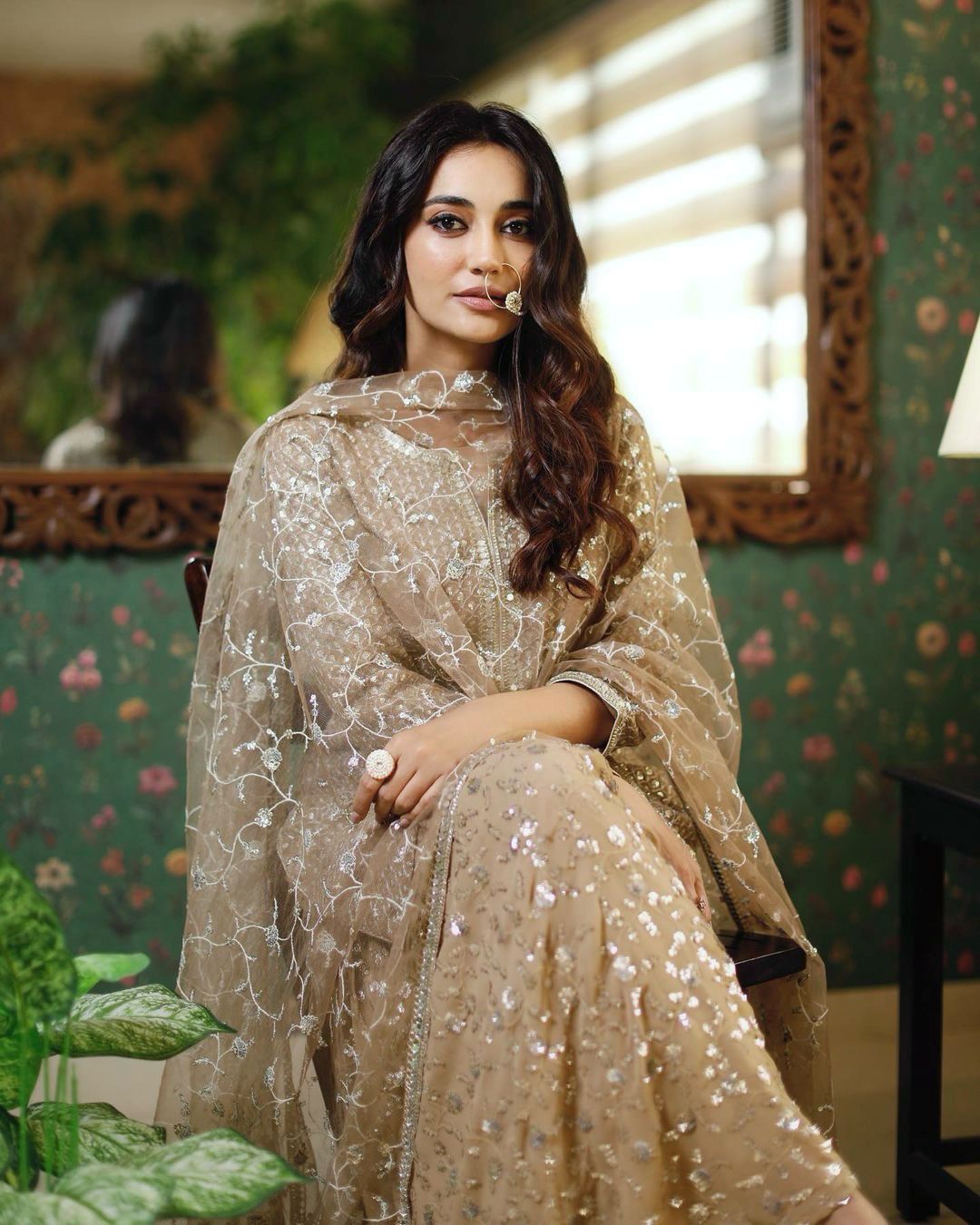 Mesmerizing Georgette Embroidery & Sequence Work Sharara Suit