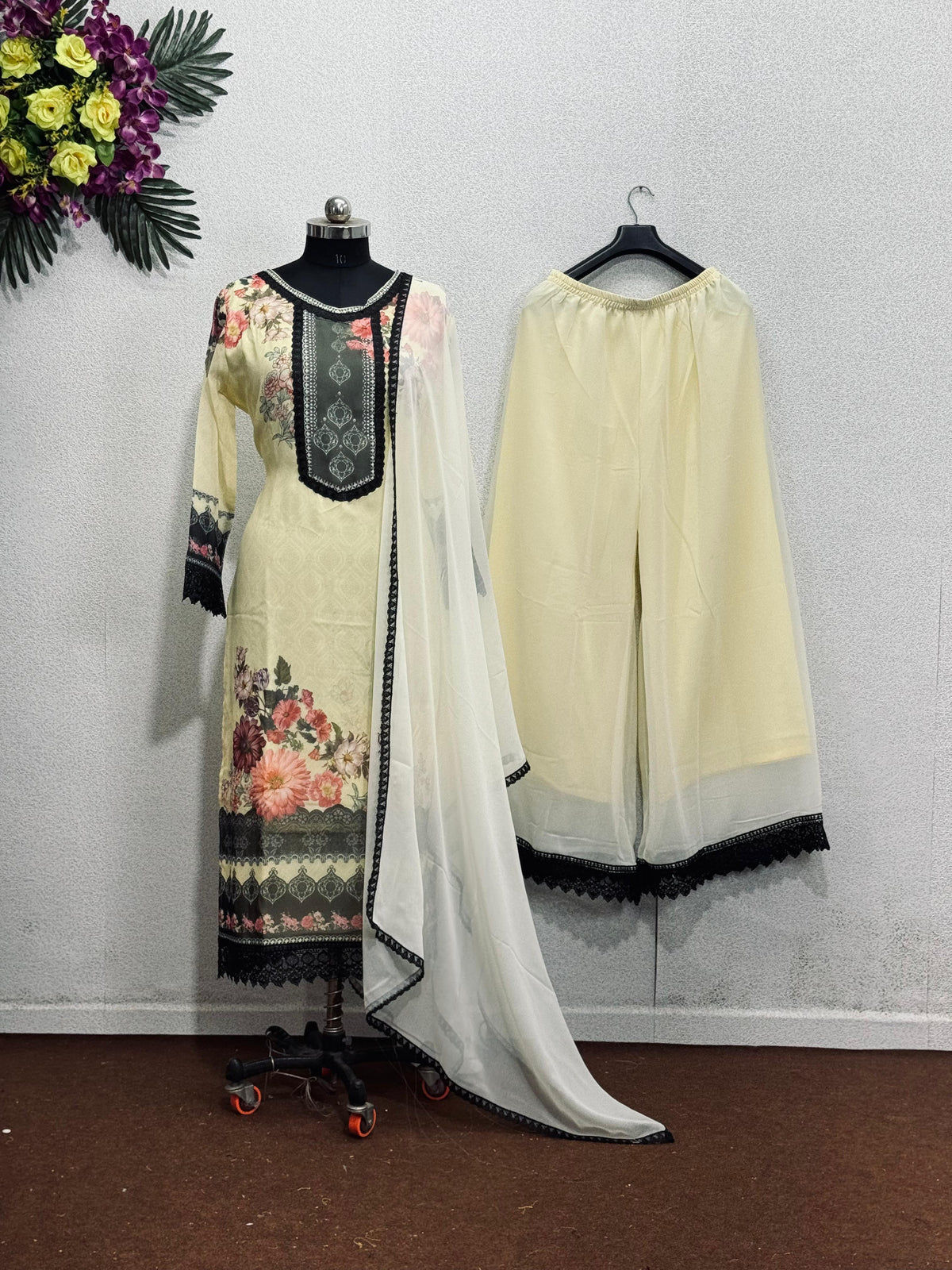 Georgette Digital Print With Gpo Less Sharara Suit