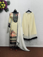 Georgette Digital Print With Gpo Less Sharara Suit