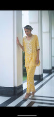 Luxuriant Georgette Sequence Embroidery Work Yellow Color Suit