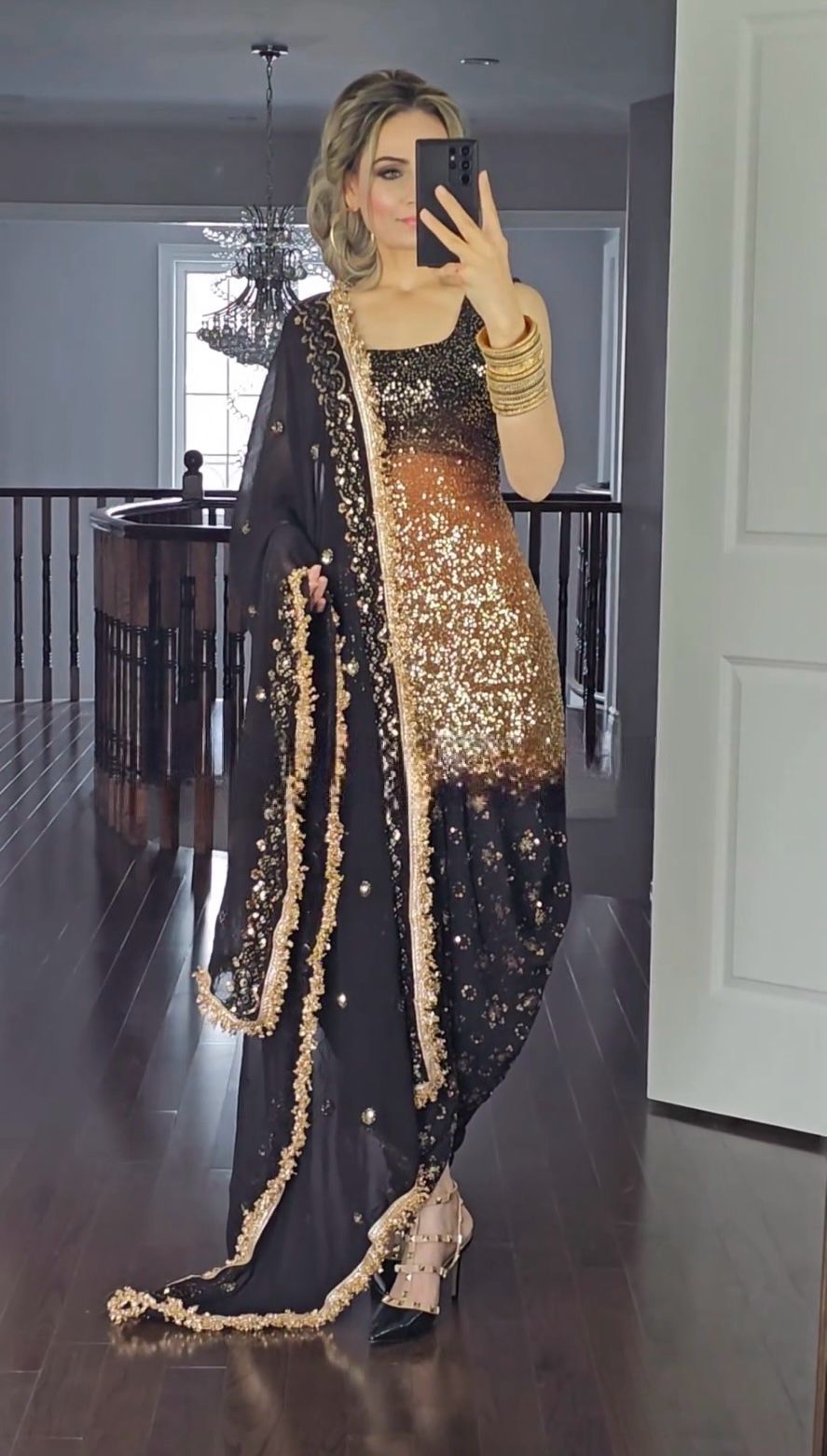 Charming Embroidery Sequence Work Dhoti Suit