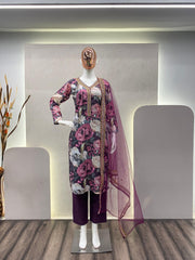 Fashionable Sequence Embroidery Work Ailacut Anarkali Suit