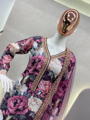 Fashionable Sequence Embroidery Work Ailacut Anarkali Suit