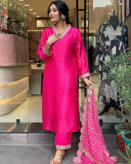 Fantastic Embroidery Sequence Work Pink Color Anarkali Suit
