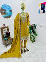 Captivating Sequence Embroidery Work Yellow Color Anarkali suit