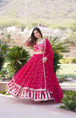 Glorious Sequence Work Pink Color Lehenga Choli