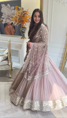 Admiring Dusty Pink Color Sequence Work Lehenga Choli