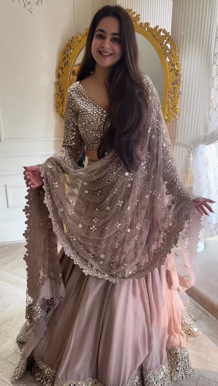 Admiring Dusty Pink Color Sequence Work Lehenga Choli