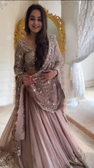 Admiring Dusty Pink Color Sequence Work Lehenga Choli