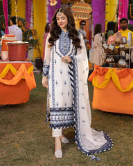 Embellished Embroidery Work White Color Anarkali Suit