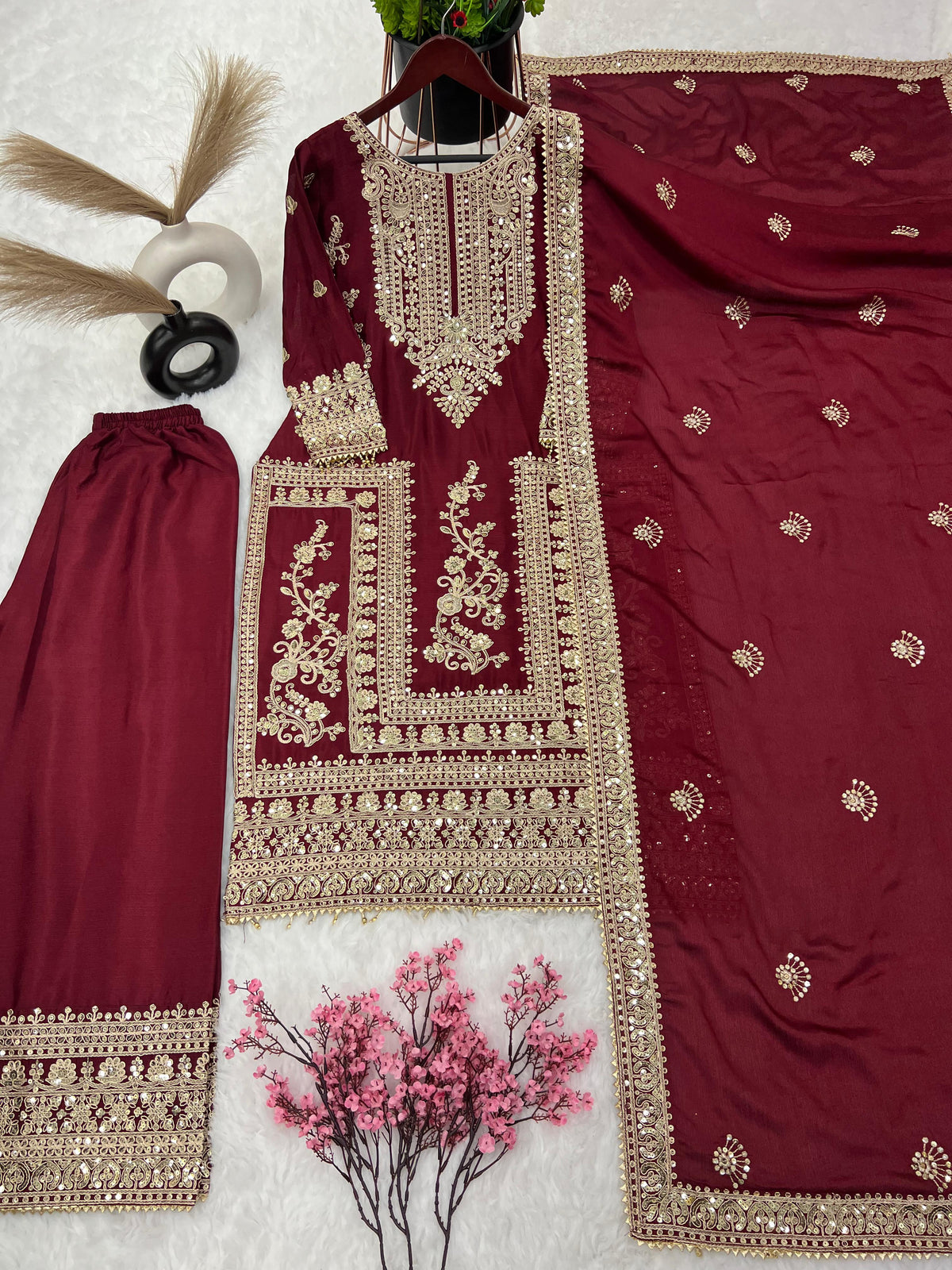 Mesmerizing Embroidery Work Pink Color Anarkali Suit