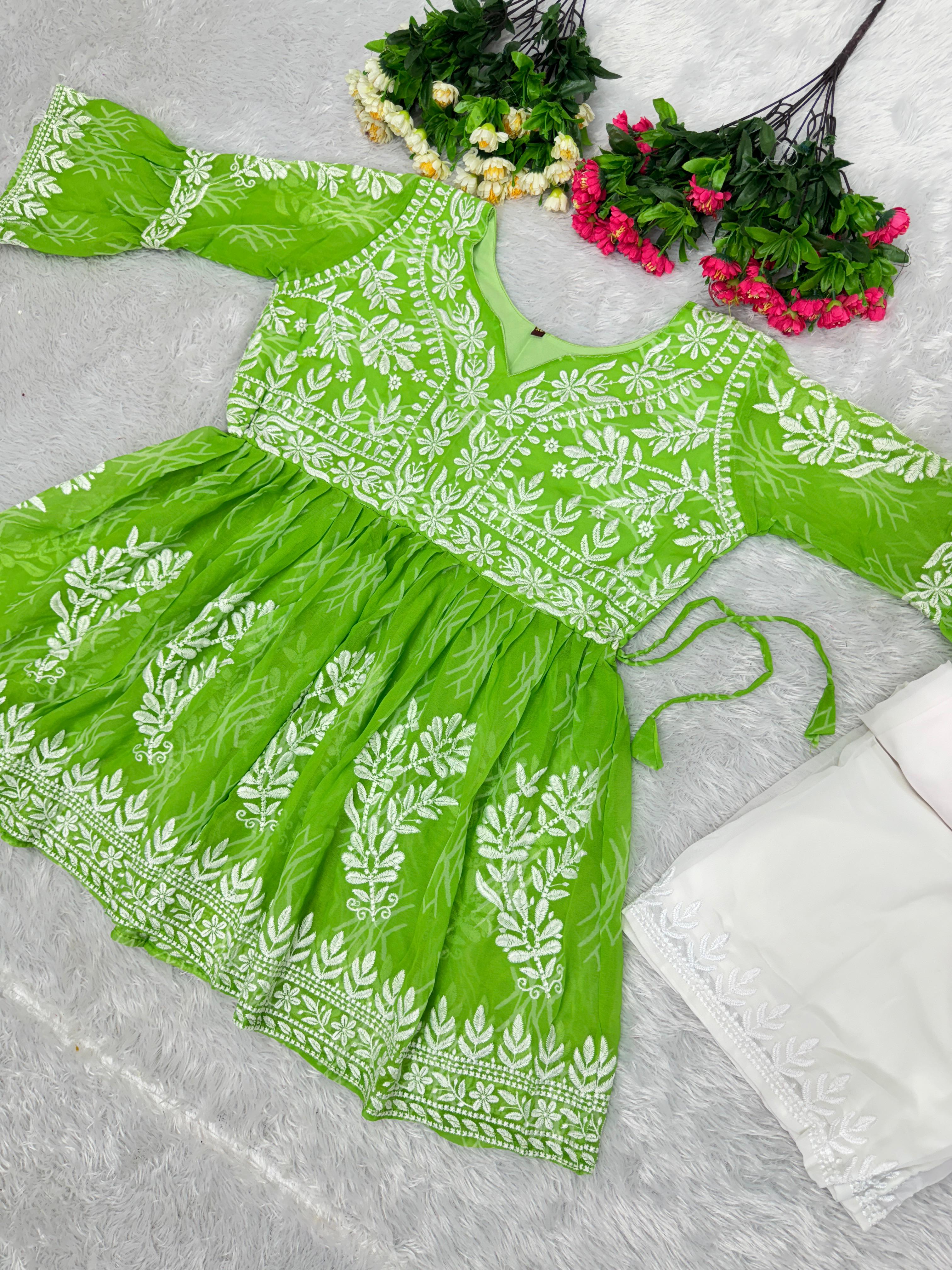 Embellished Digital Print Lemon Color Sharara Suit