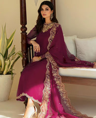 Beautiful Embroidery Sequences Work Pink Color Anarkali Suit