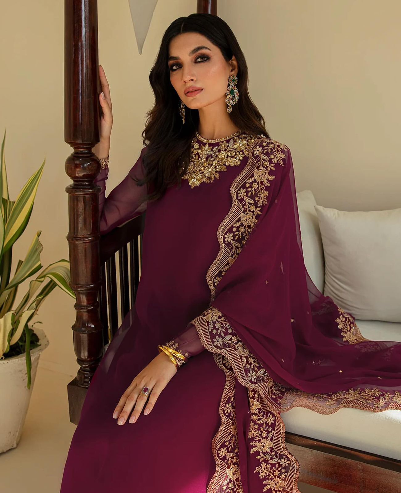 Beautiful Embroidery Sequences Work Pink Color Anarkali Suit