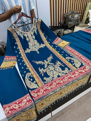 Embellished Sequence Work Teal Color Anarkali Suit